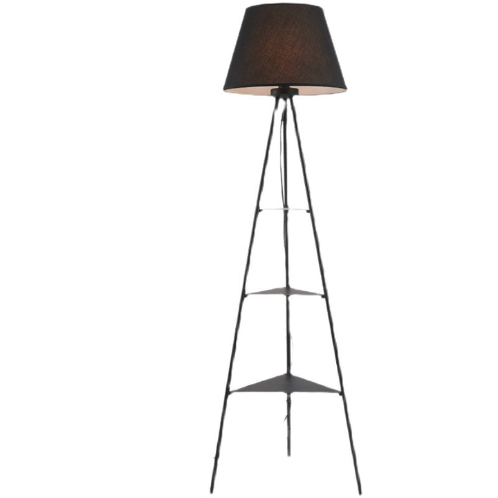 Triangular Floor Lamp with Integrated Shelves