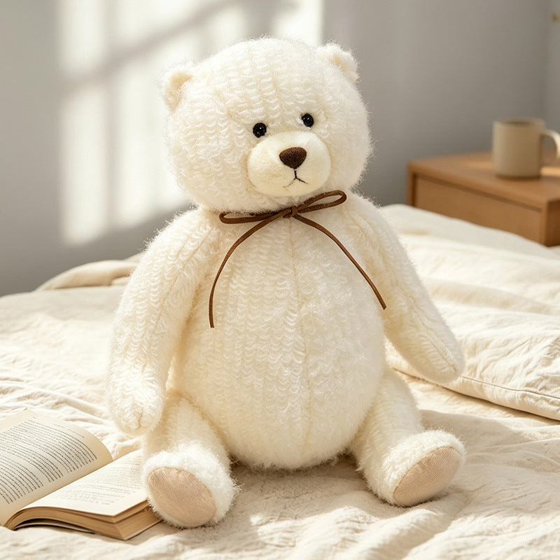 Plush Curly-Knit Sitting Teddy Bear Decorative Soft Toy Stornfield