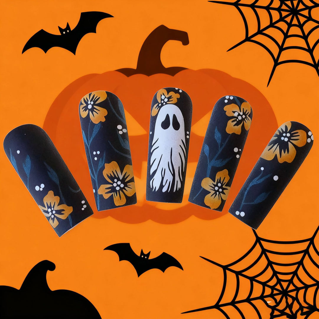 Artistic Halloween Themed Acrylic Nail Art Enhancements Stornfield