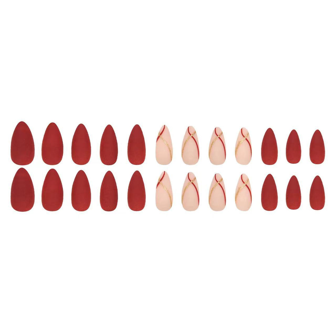 Elegant Matte Almond-Shaped Press-On Nails Stornfield