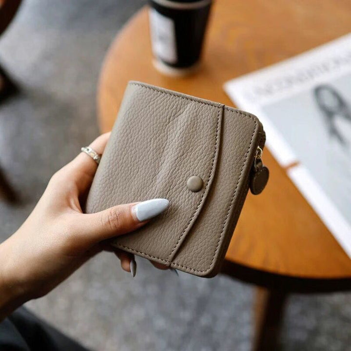 Textured Leather Zippered Coin Wallet Stornfield