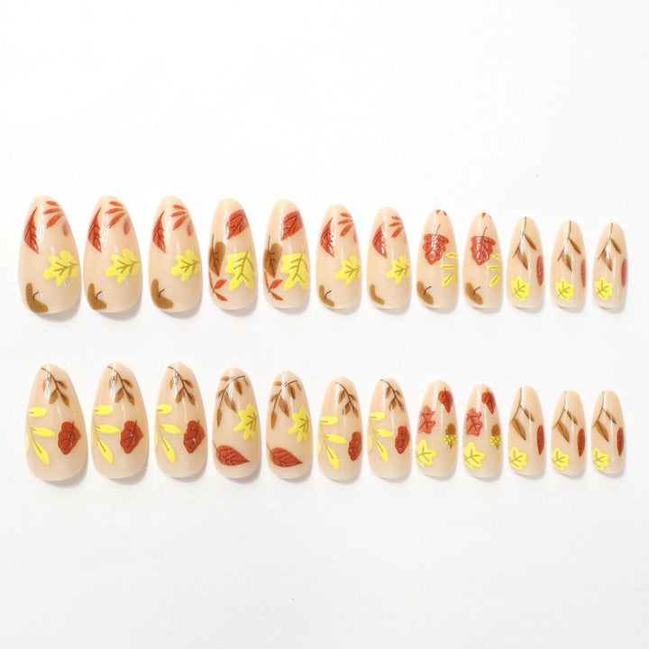 Autumn-Themed Decorative Press-On Nail Enhancements Stornfield