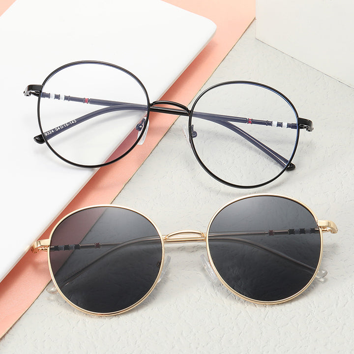 Ladies fashionable round sunglasses with elegant metal frame Stornfield