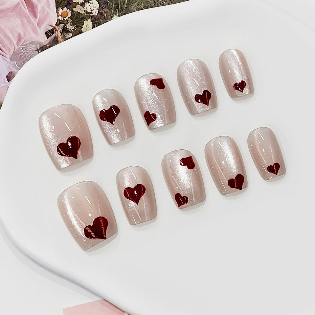 Artificial nail tips with heart design Stornfield