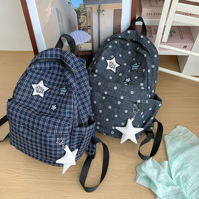 Stylish Practical Grid-Patterned Backpack Stornfield