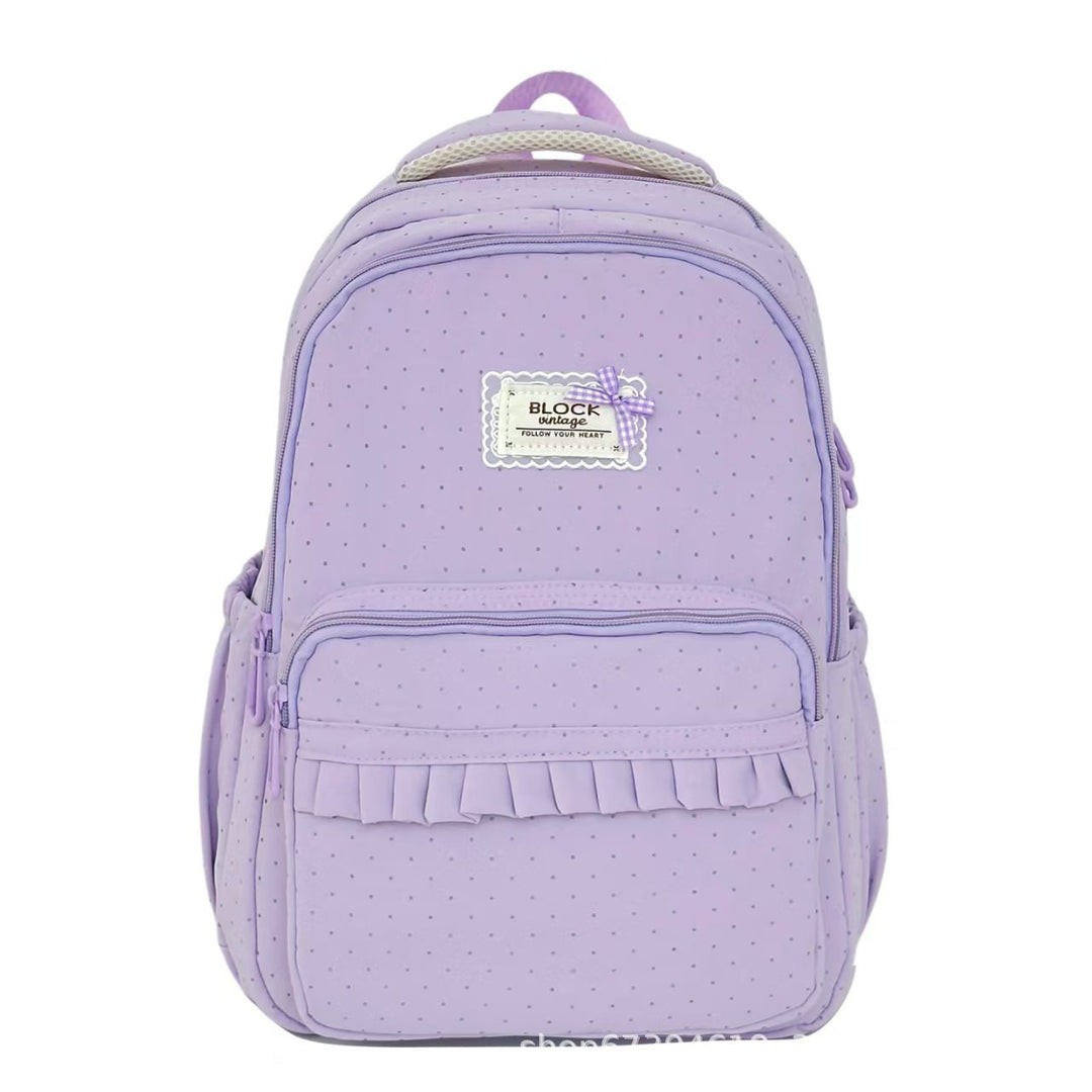Stylish Polka Dot Ruffled Backpack Stornfield