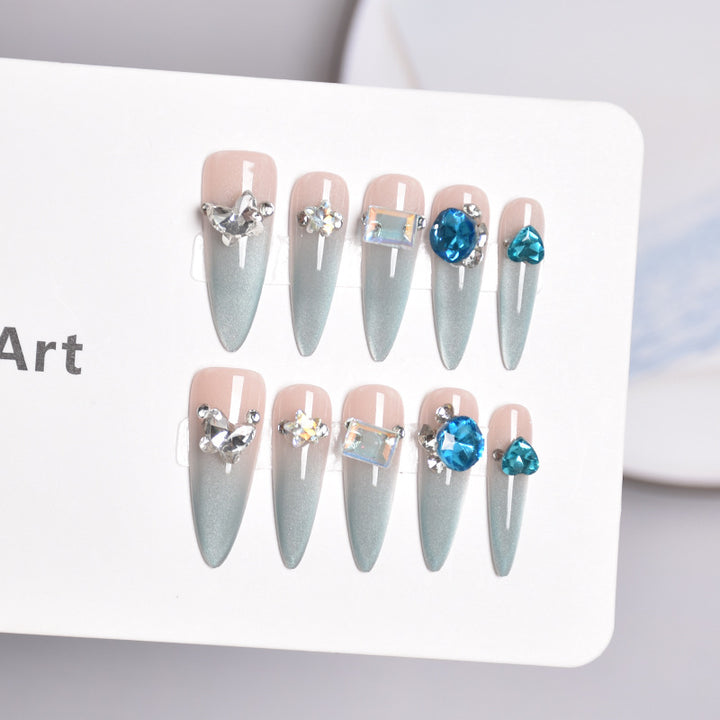 Glamorous Heart-Themed Press-On Nail Set Stornfield