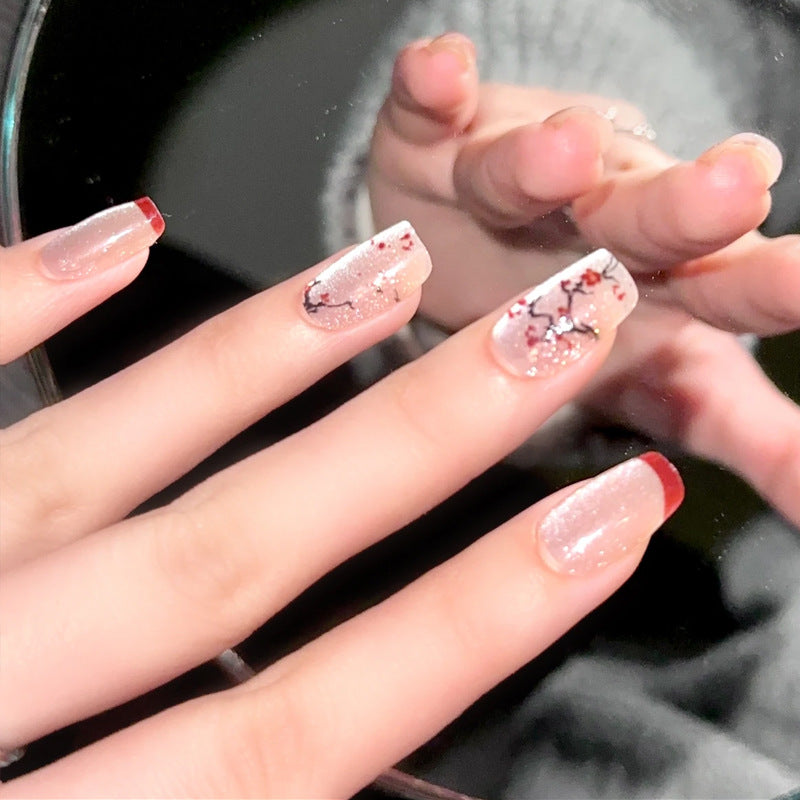 Elegant Floral Artistic Press-On Nails Stornfield