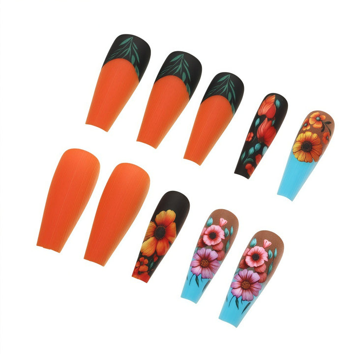 Art Nail Set with Floral Patterns Stornfield
