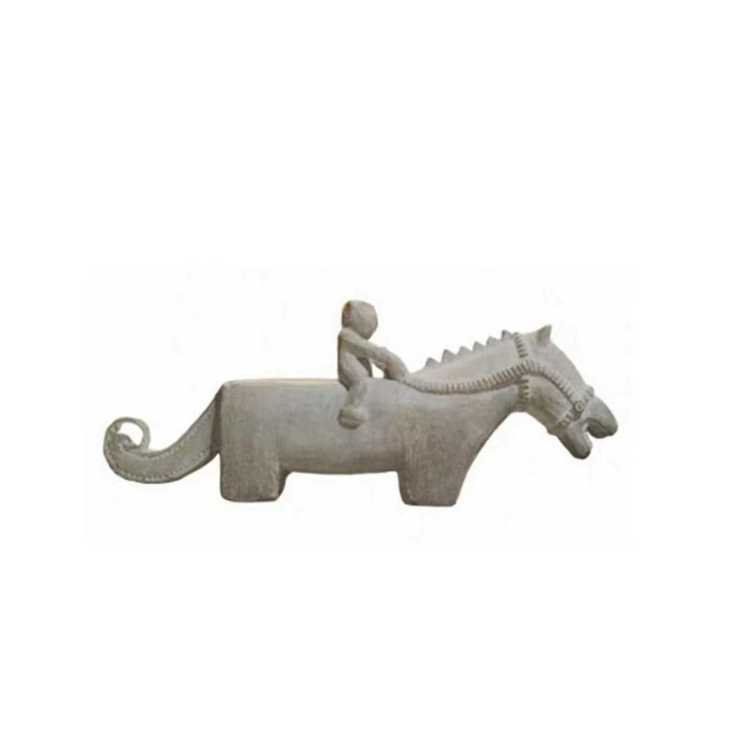 Decorative Abstract Horse and Rider Sculpture
