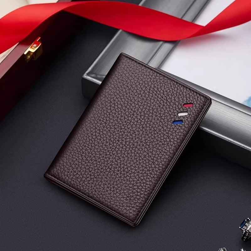 Textured Leather Card Holder Wallet Stornfield