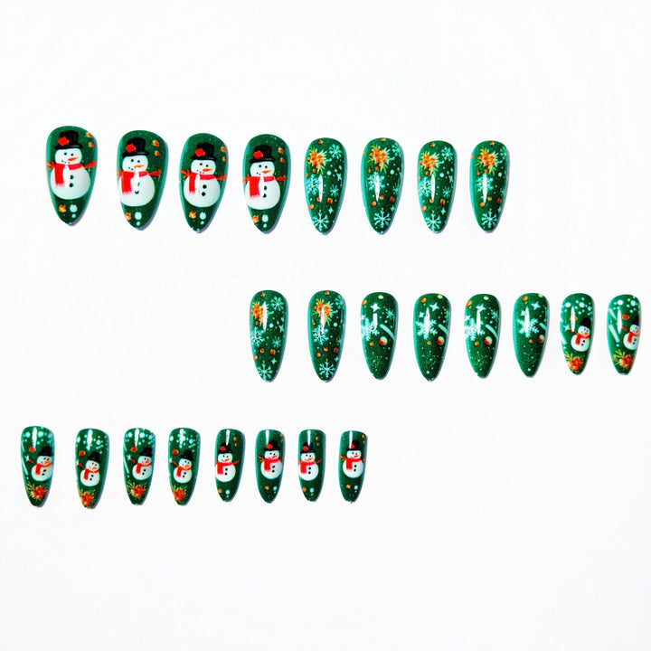 Artificial nails with festive snowman design Stornfield
