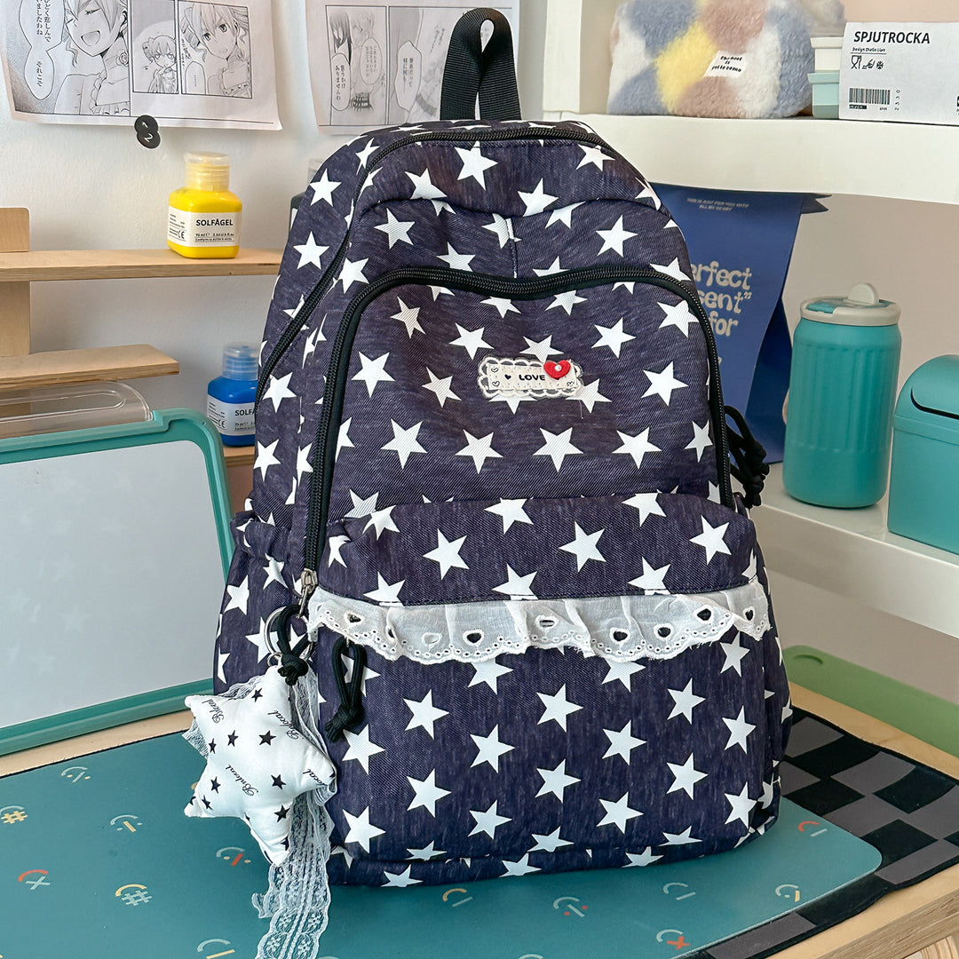 Trendy Star-Print School Backpack Stornfield