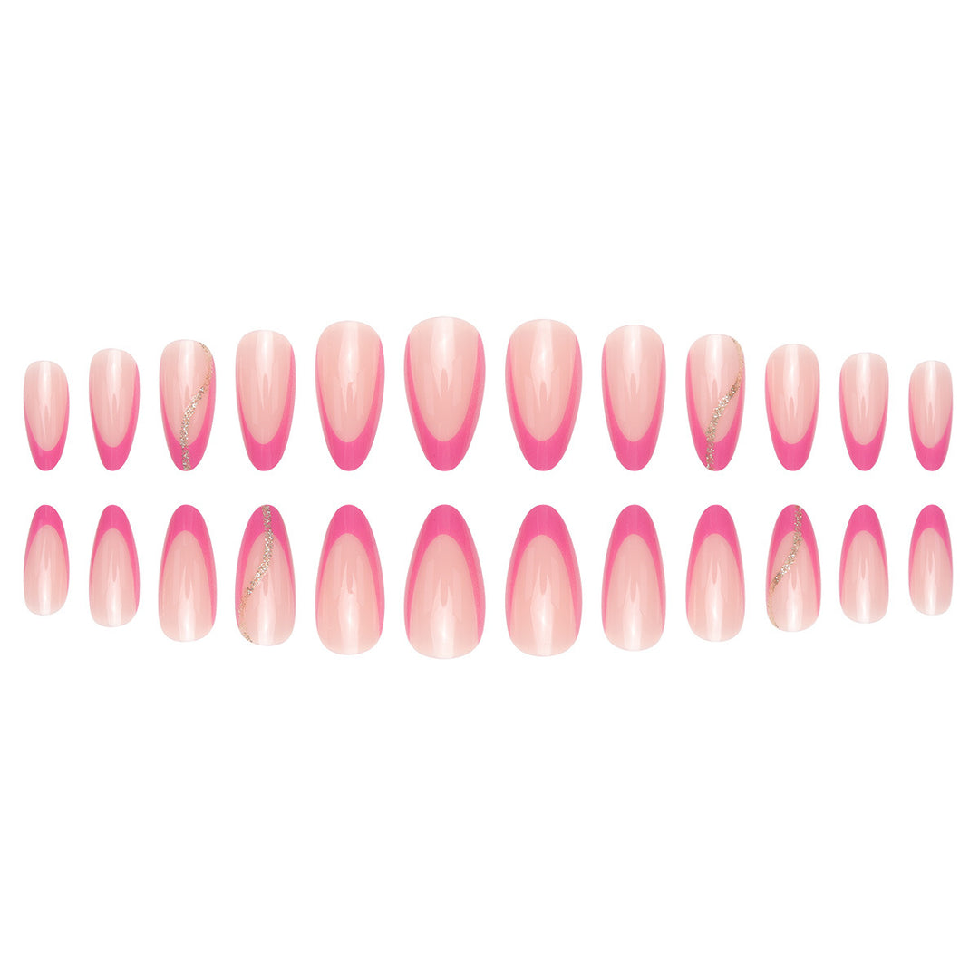Elegant Stiletto Press-On Nails with Pink Ombre Design Stornfield