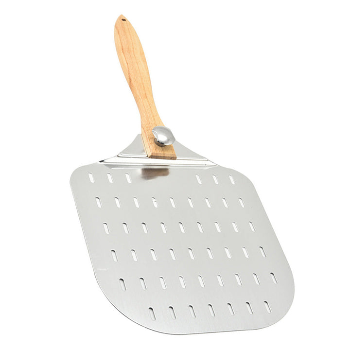 large stainless steel pizza peel with wooden handle Stornfield