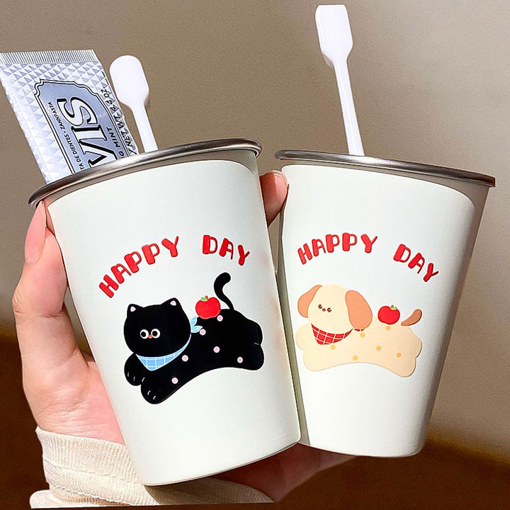 Stainless Steel Drinking Cup with Cheerful Dog Design Stornfield