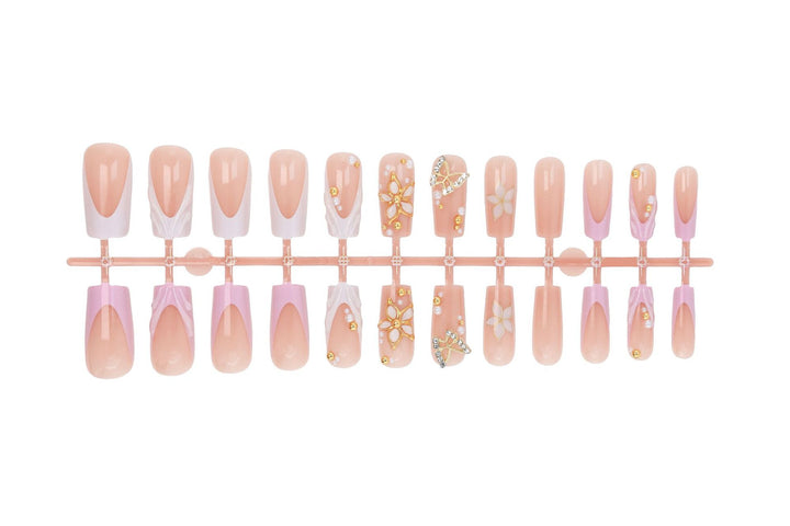 Elegant artificial nails with floral design Stornfield