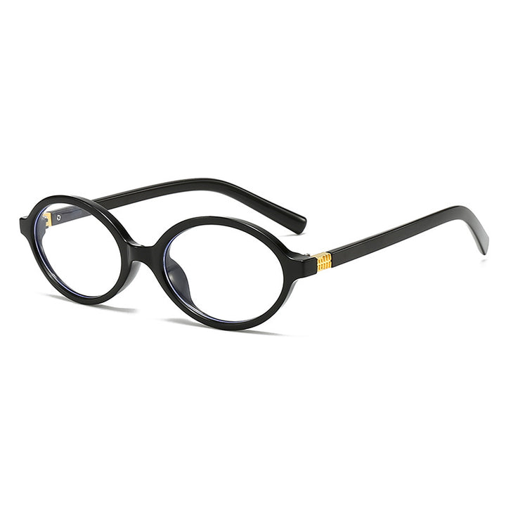 Women's fashionable oval glasses with golden accents Stornfield