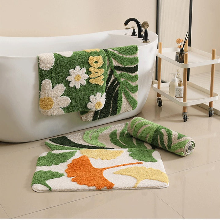 Leaf Design Bath Rug