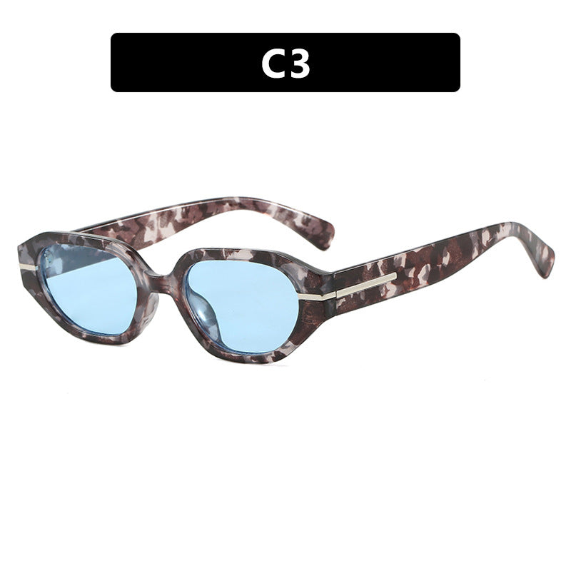Women's stylish geometric sunglasses with mirrored lenses and unique frame Stornfield