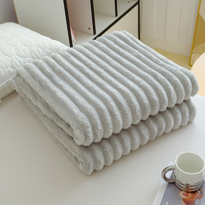 Women High-pile Cozy Blanket with Wave Pattern Stornfield