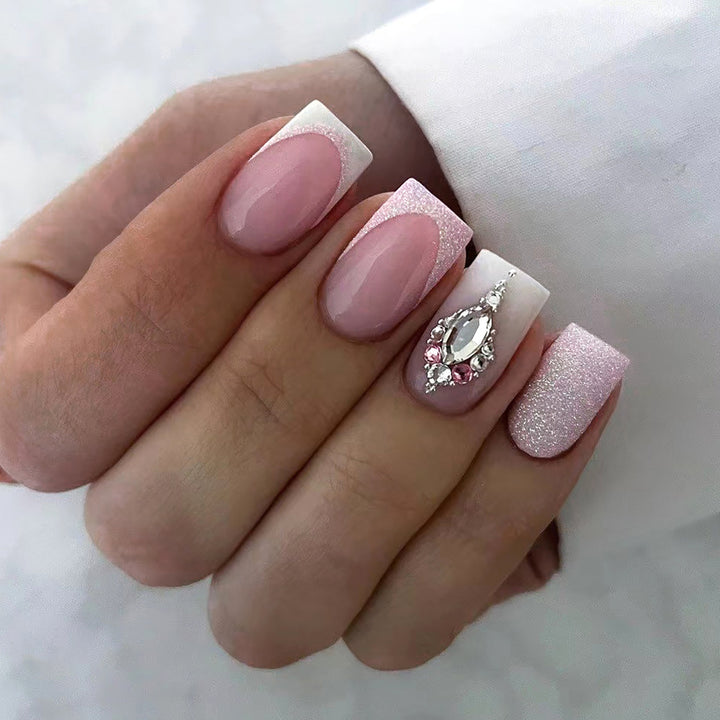 Artful nail extensions with an elegant leaf pattern Stornfield