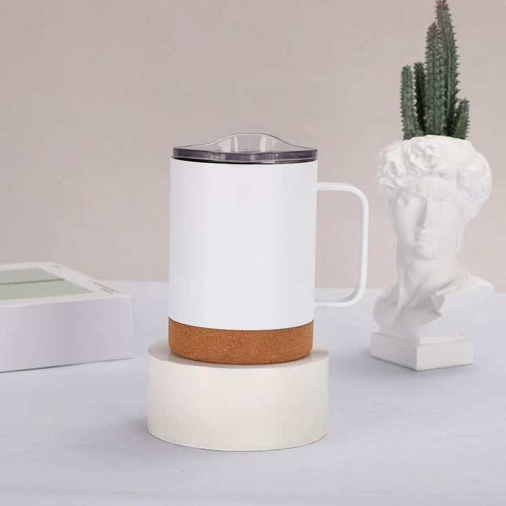 Ladies elegant coffee mug with cork bottom and transparent lid Stornfield