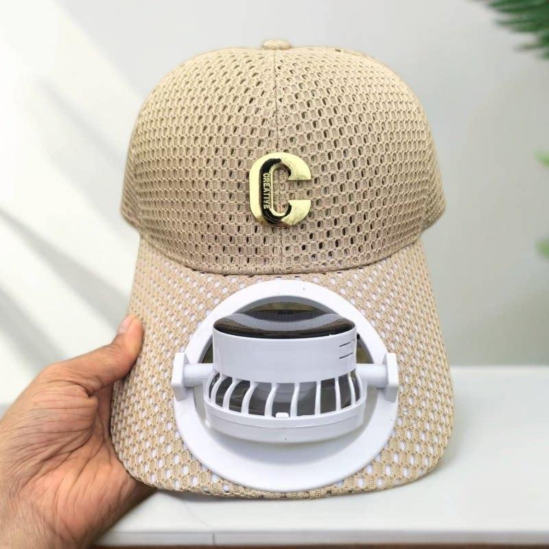 Breathable baseball cap with rechargeable fan in the visor and mesh insert Stornfield