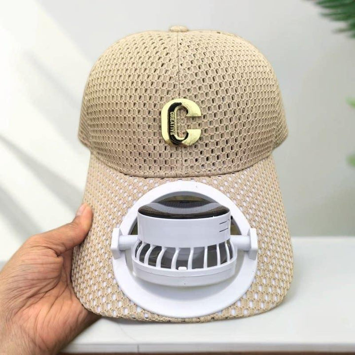 Breathable baseball cap with rechargeable fan in the visor and mesh insert Stornfield