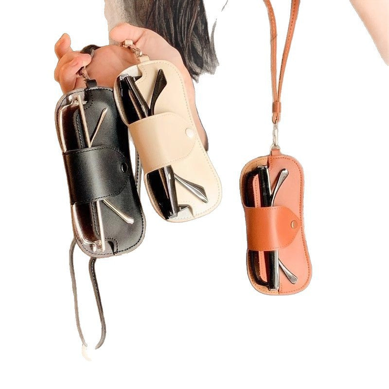 Leather Eyewear Case with Adjustable Strap Stornfield