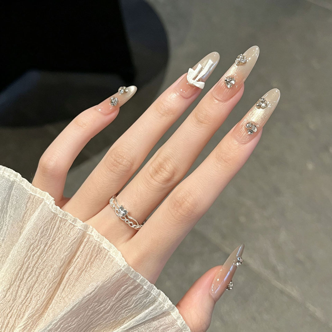 Decorative Rhinestone-Crafted Press-On Nail Extensions Stornfield