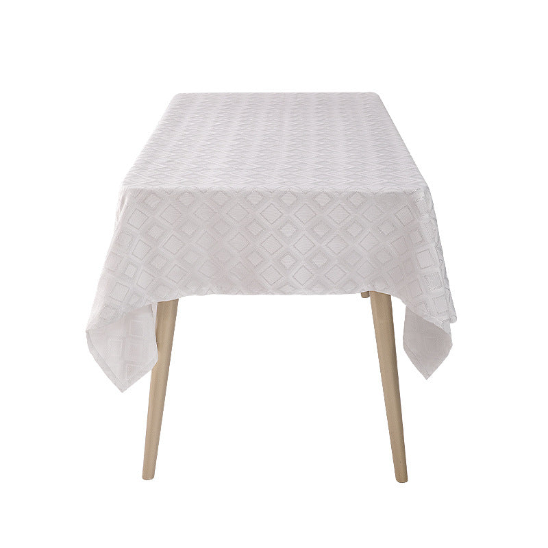 Woven jacquard tablecloth with diamond relief and easy-care cotton blend Stornfield