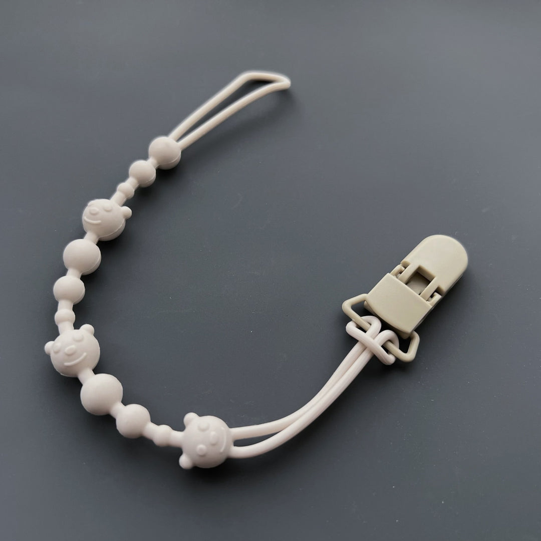 Silicone Beaded Pacifier Clip with Safety Lock
