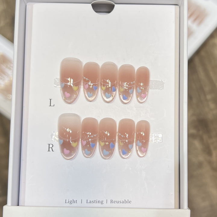 Heart-Themed Stiletto Press-On Nail Set Stornfield