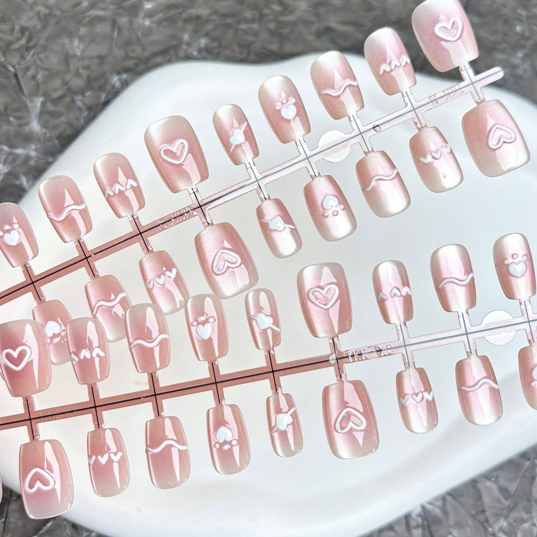 Customizable Heart and Paw Print Press-On Nails