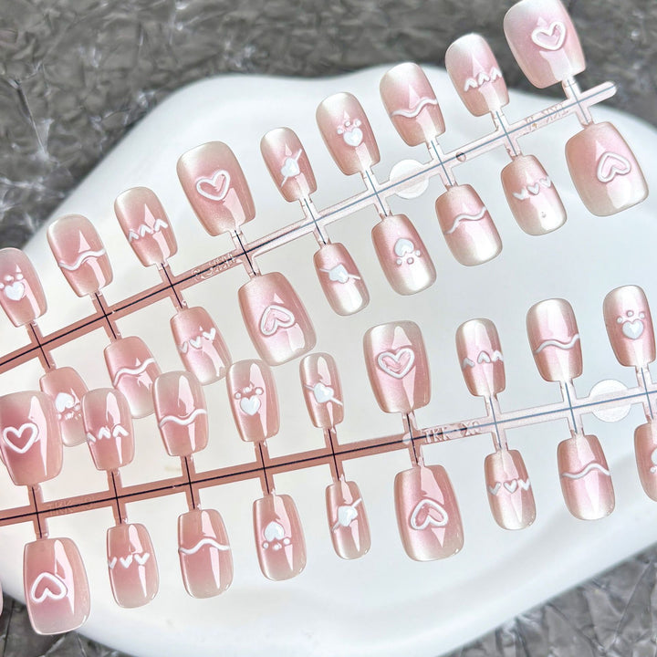 Customizable Heart and Paw Print Press-On Nails