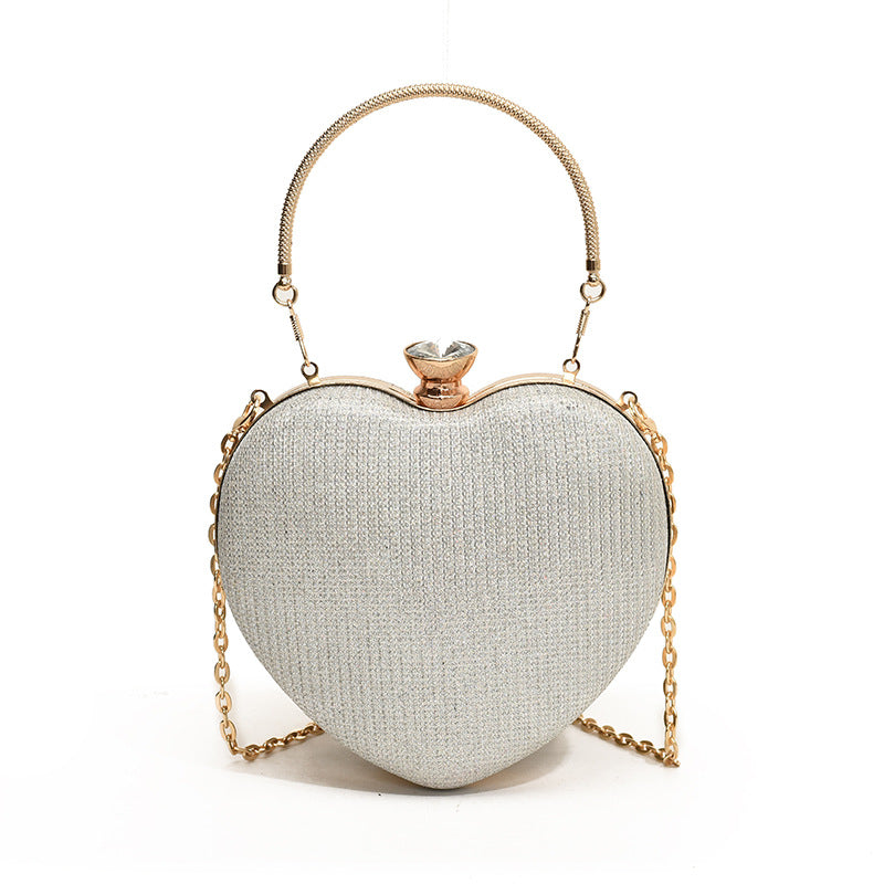 Glamorous Heart-Shaped Evening Clutch