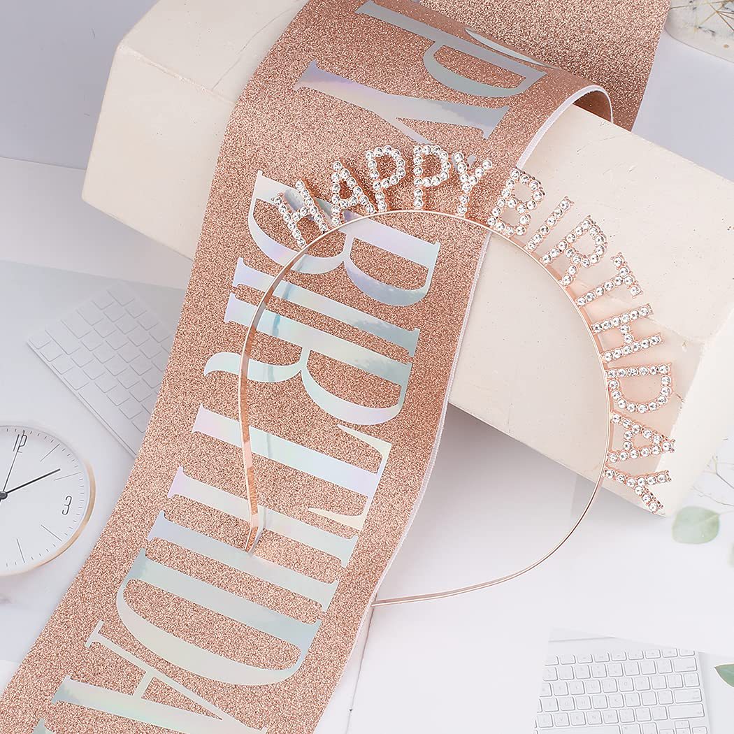 Ladies Glittering Headband with "Happy Birthday" Inscription Stornfield