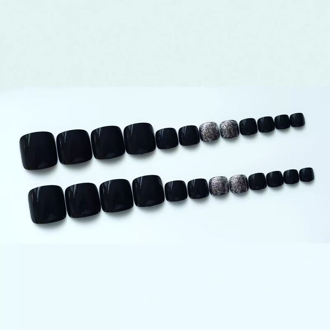 Stylish Glittered Pedicure Nail Art Stornfield