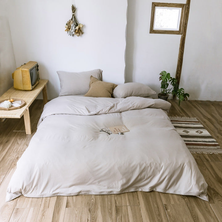 Breathable Organic Cotton Duvet Cover Set with Sateen Finish