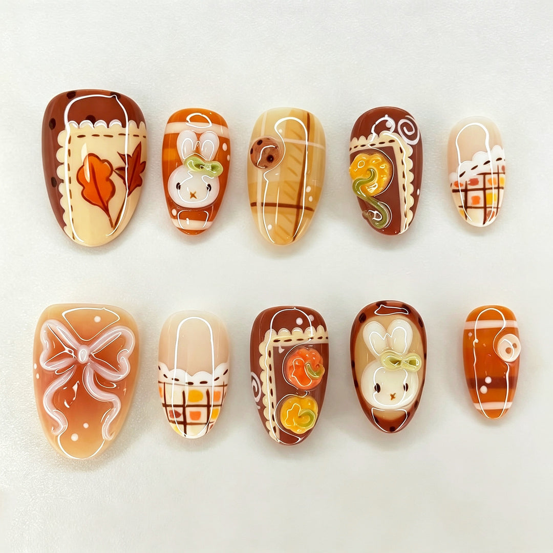 Themed Halloween-Inspired Press-On Nail Art Set