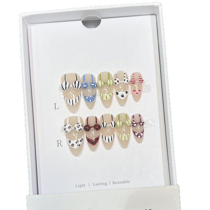 Decorative Press-On Nail Art Set with Unique Patterns Stornfield 1788223862