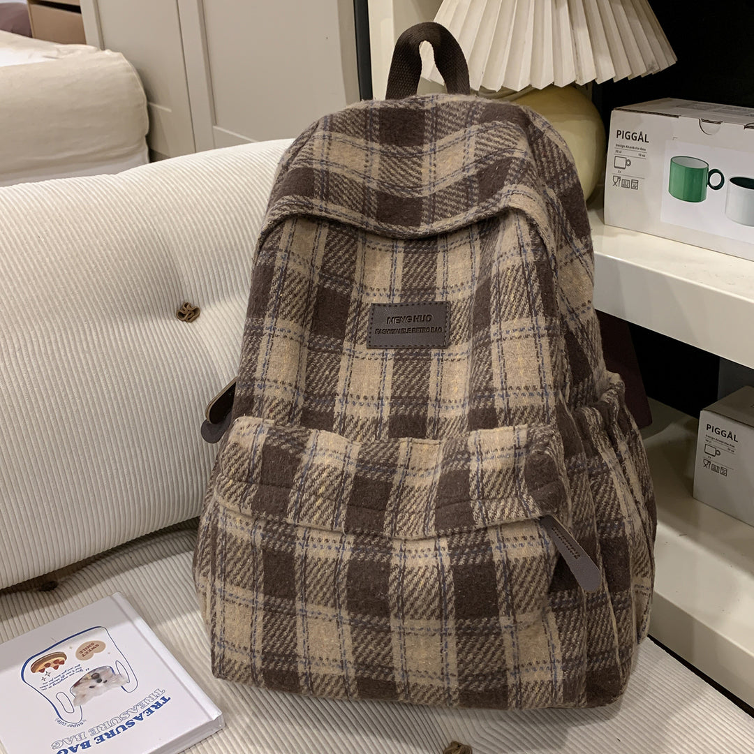 Cozy Plaid Backpack Stornfield
