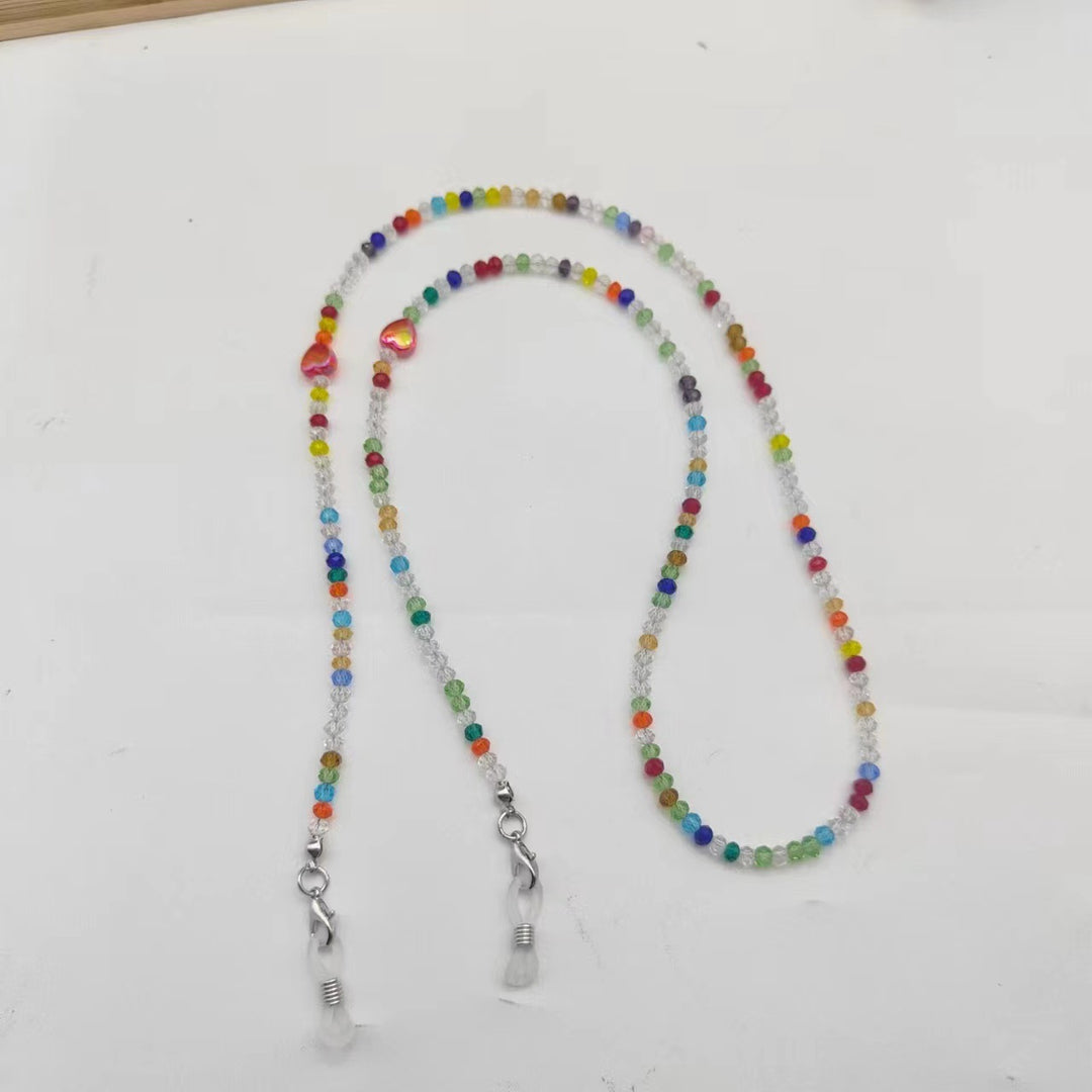 Colorful glass necklace with heart pendant Stornfield