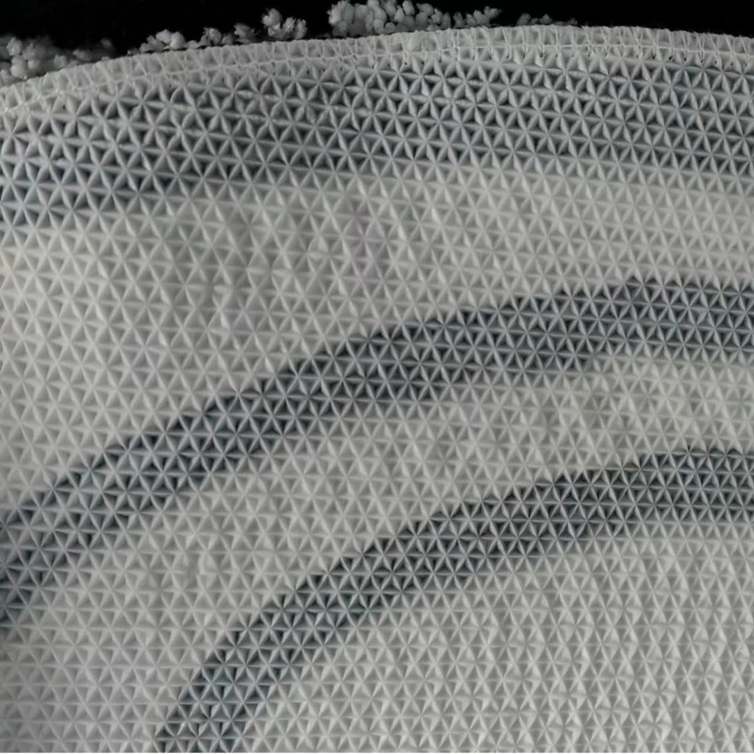 High-Pile Geometric Runner Rug with Tufted Chenille Texture