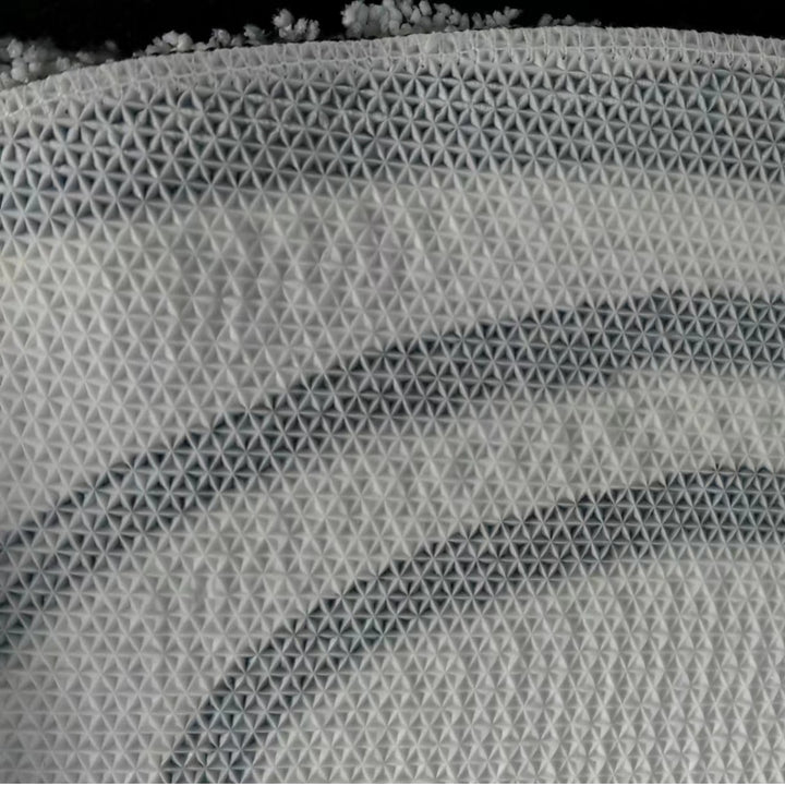 High-Pile Geometric Runner Rug with Tufted Chenille Texture