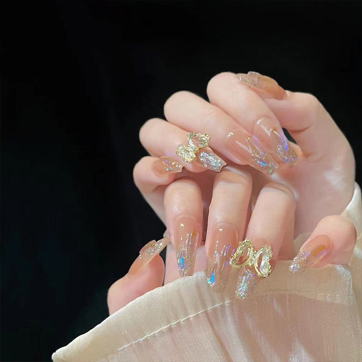 Art nail set with sparkling 3D butterfly decorations Stornfield