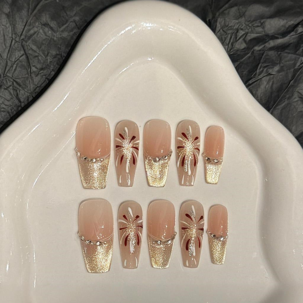 Elegant Floral Press-On Nail Design Kit Stornfield