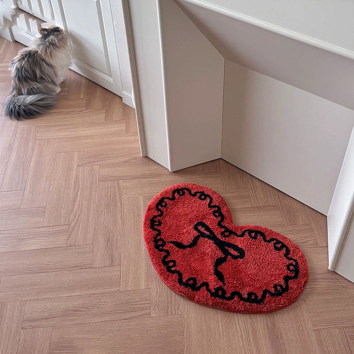 Decorative Heart-Shaped  Rug