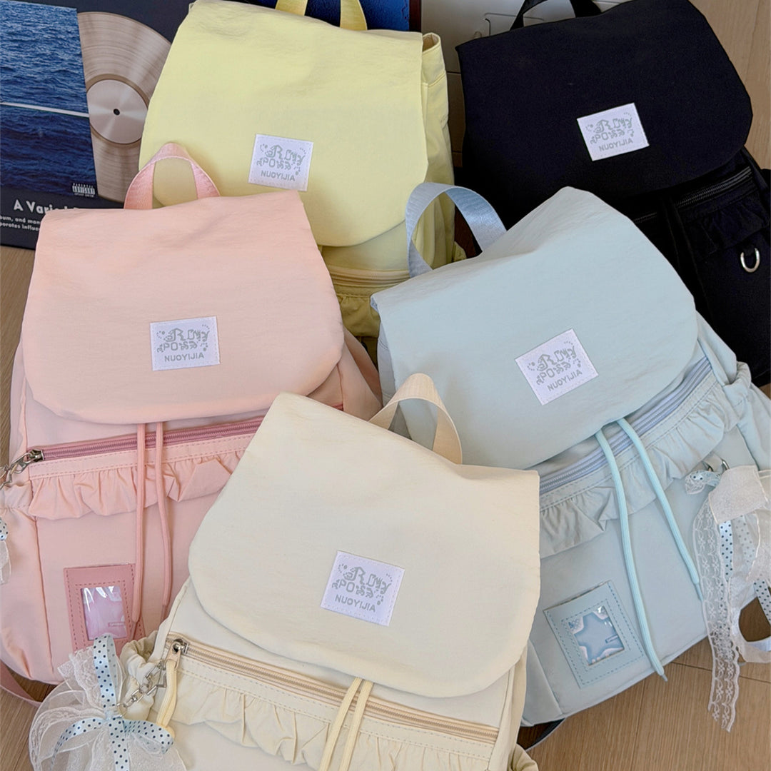Stylish Ruffled Design Back-to-School Backpack Stornfield